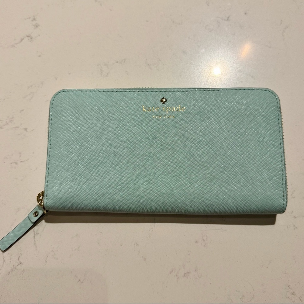 Kate Spade Eggshell Blue Zip Wallet